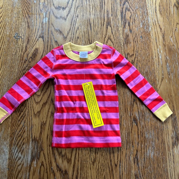 Kids pajamas Hannah andersson nwt size 2t organic cotton red and pink stripes - Picture 3 of 3